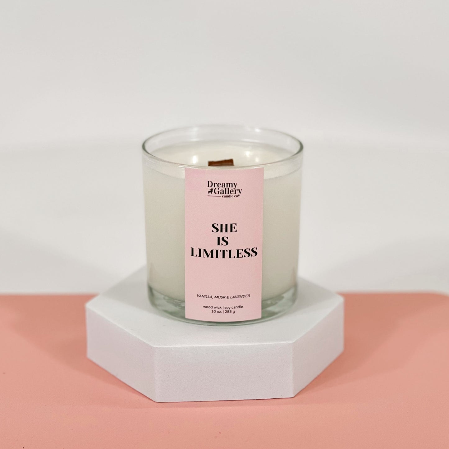 SHE IS LIMITLESS- WOOD WICK CANDLE